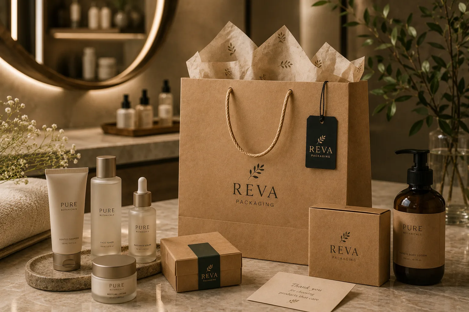 Tactile packaging for a beauty and skincare range