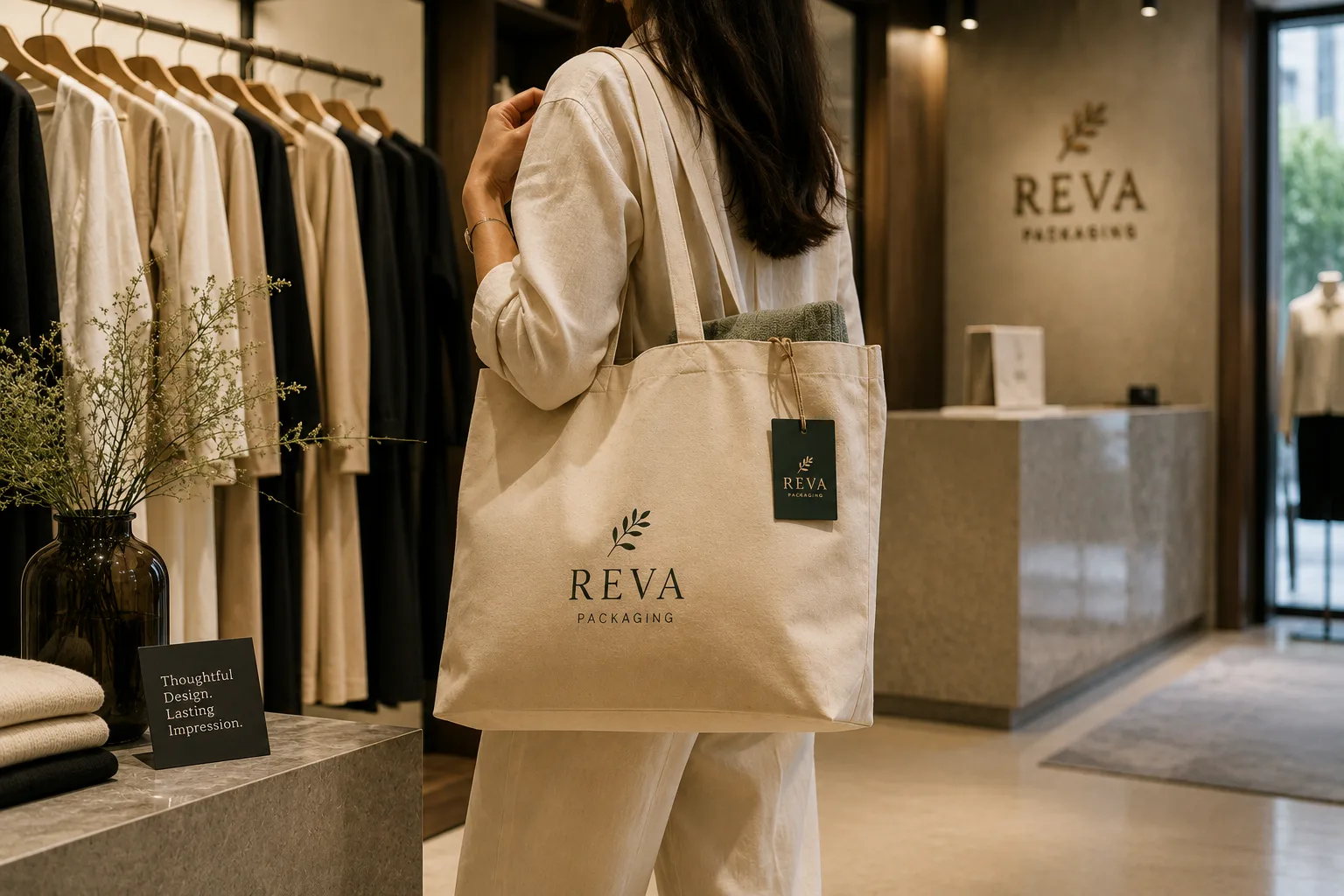 Cotton and paper carriers for a fashion brand