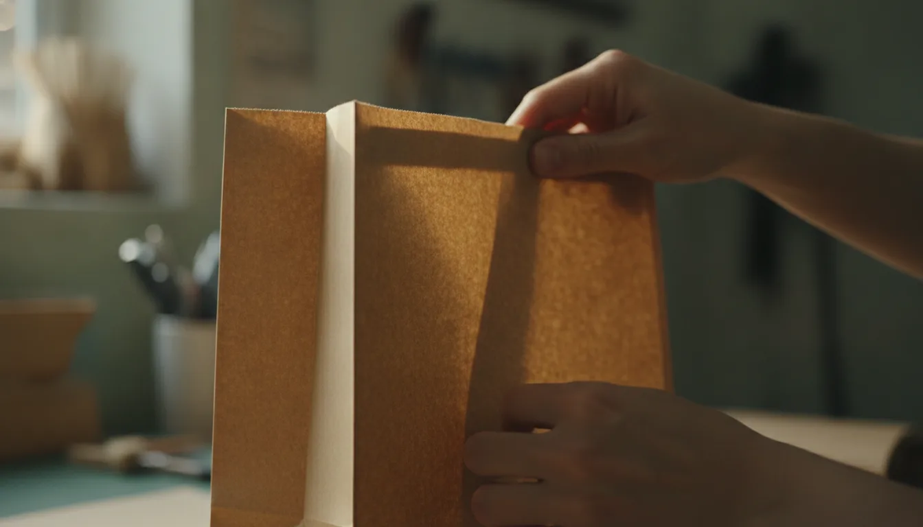 Close-up of a paper fold and finish